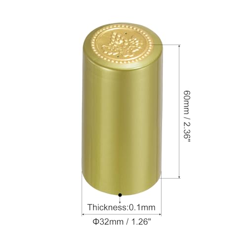 Cápsulas de PVC termorretraíbles uxcell de 32 mm doradas para acabados de alta gama 3