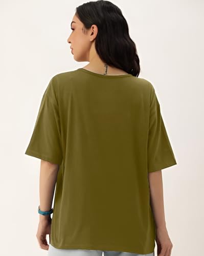 Image of AUSK Oversized T-Shirt for Womens || Graphic Front Printed Loose fit Womens Tshirt