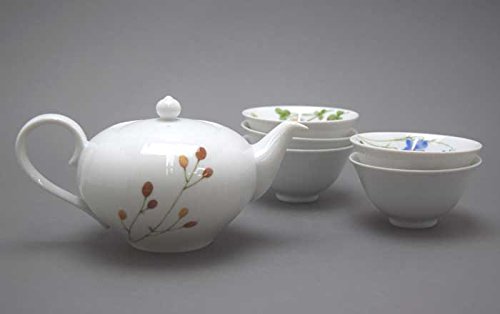 あづまの路　煎茶器　急須　湯呑み Amazon.co.jp: ノリタケ あづまの路 煎茶器揃(急須・湯のみ絵変り5客