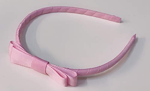 Image of Classic Girls Children's Hair Bow Alice Band Headband Handmade for School Wedding Birthday Party Gift- over 20 Colours (Baby Pink)