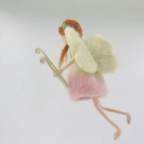 Image of White and Green Wing Elves Needle Felting Kits Friendly Instruction DIY Craft Kit for Beginners