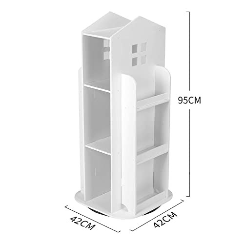 Hm&Dx 360° Rotating Children's Bookshelf,Cartoon Books Rack Floor Simple Child Book Shelf For Home Bookcases Furniture #TOP2