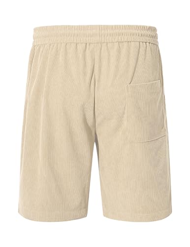 TARAINYA Corduroy Kurze Hosen Herren Baumwolle Kordelzug Shorts Herren Sommer Stretch Freizeitshorts mit Taschen – Bild 5