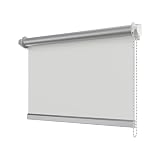 Interdeco Verdunkelungsrollo/Thermo Rollo, Weiß BxH 64,5 x 175 cm, Klemmfix Rollos ohne Bohren, Seitenzugrollos mit Silberbeschichtung