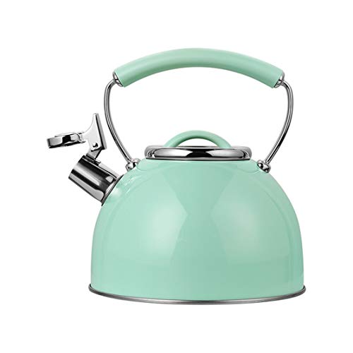 Kettle Whistle Herville Hecho De 304 Acero Inoxidable, Pequeña Serie De Menta Fresca, Tetera De Hervidor para El Hogar para Cocinar De Inducción Mocinawon(Color:Verde) Cover