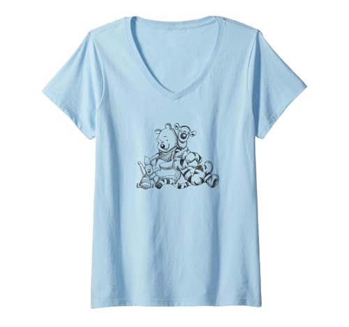T-shirt Winnie l'Ourson col en V idéal pour un look Disney décontracté