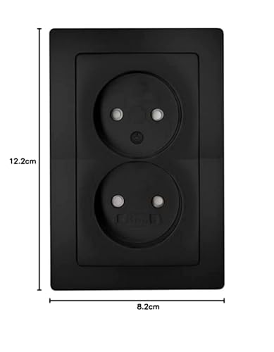 Kopp Paris 944750081 2-Way Socket without Protective Contact with Increased Touch Protection Matte Black - Image 3