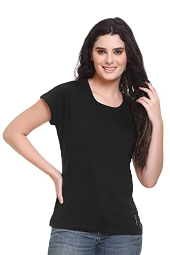 Image of GODFREY Women Round Neck Half Sleeve Cotton T Shirts