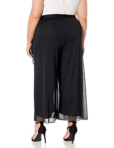 Image of Alex Evenings Women's Mesh Wide Leg Pant with Tie Belt
