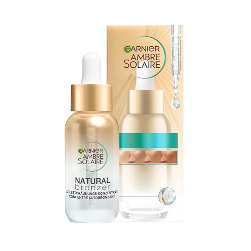 Garnier Selbstbräunungs-Konzentrat, Serum für einen natürlich gebräunten Teint, Für eine gleichmäßige und langanhaltende Bräune, Ambre Solaire Natural Bronzer, 1 x 30 ml Garnier Selbstbräunungs-Konzentrat, Serum für einen natürlich gebräunten Teint, Für eine gleichmäßige und langanhaltende Bräune, Ambre Solaire Natural Bronzer, 1 x 30 ml