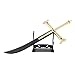SUKLIER Llavero De Espada con Funda, Soporte De ExhibicióN De Regalo, para One Piece Dracule Mihawk, Modelo De Arma UtileríA Katana, Material De AleacióN De Zinc (TamañO: 23 Cm)
