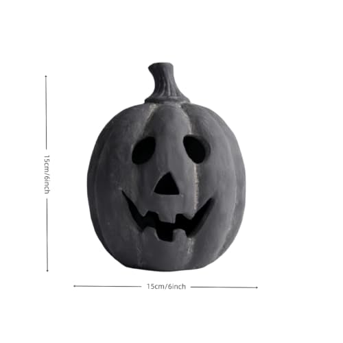 Halloween Jack-O'-Lantern Kürbis aus Terrakotta, Schwarz, 15 cm – Bild 3