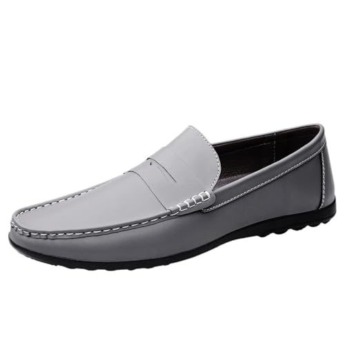 Fashion Men's Shoes Faux Leather Working Solid Color Heel Non Slip Anti-Slip Low Top Rubber Sole Shoe Slip-on
