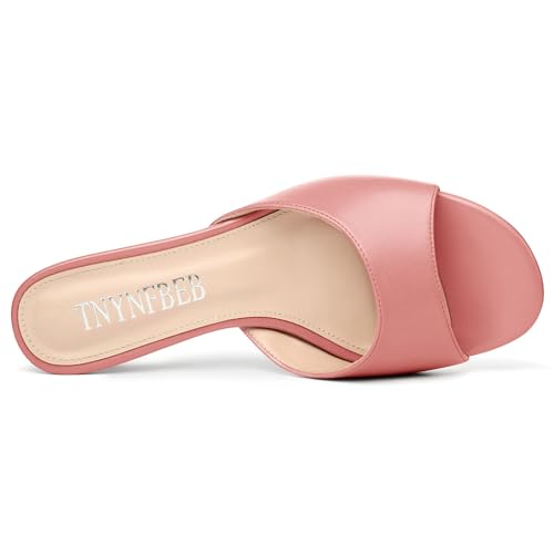 Image of TNYNFBEB Womens Low Kitten Heel Open Toe Sandals Mules Shoes Slingback Prom Party Dress Summer 1.4 Inches Heels