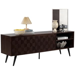 Bmegeorgina65inchsolidwoodtvstandunder10minutesassemblyentertainmentcenterwithstoragegeometricpatterntvconsoleforlivingroombedroomdinningroomwalnut Urban Country Home Decor Bme georgina 65 inch solid wood tv stand under 10 minutes assembly entertainment center with storage geometric pattern tv console for living room bedroom dinning room walnut urban country home decor