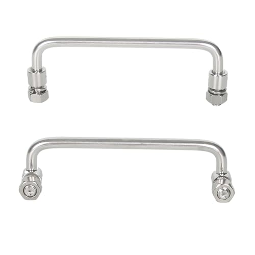 Image of 304 Stainless Steel Folding Handle 90 Degree Folding Pull Handle,Cabinet Handle Toolbox Handle,2 Pack (Hole Center 6.0in)