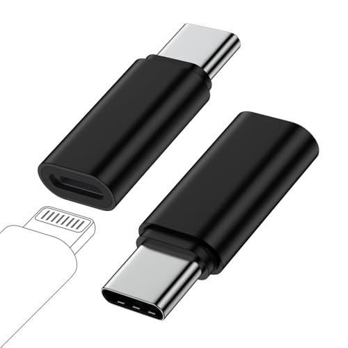 Lightning auf USB C Adapter - 2 Stück Lightning zu USB C Adapter für iPhone 17/17 Pro Max/16/16 Pro/15 Samsung Galaxy S25 /S24 PD Schnelles Laden und Datenübertragung Nicht für Audio/OTG/Kopfhörer