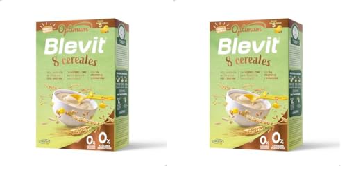 Blevit Optimum 8 Cereales | 250g | Papilla para Bebé desde los 5 meses con 92% de Cereales - Vitaminas, Minerales y Fibra (Paquete de 2)