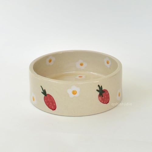 Image of Studio Strawberry Breakfast Bowl - 300 ML Ceramic Bowl for Soup, Salad, Smoothies | Dishwasher & Microwave Safe | Cute Aesthetic Pinterest Bowl (Set of 1)