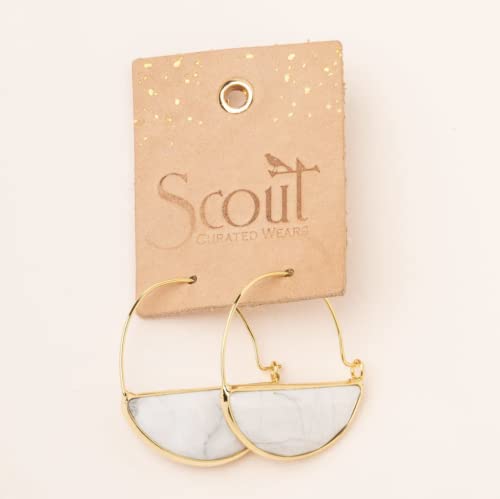 Scout Curated Wears - Stone Prism Hoop Earring - Opalite/Gold2