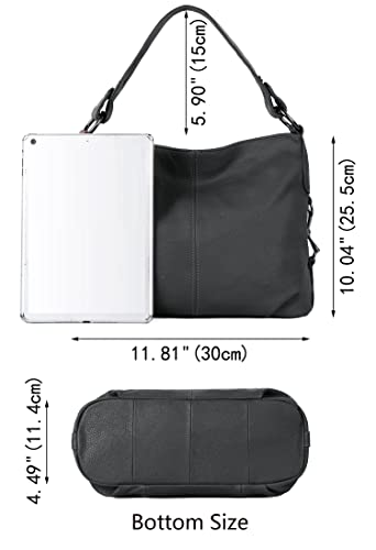Image of YALUXE Women's Real Leather Shoulder Bags Hobo Handbag Purse Crossbody Bag