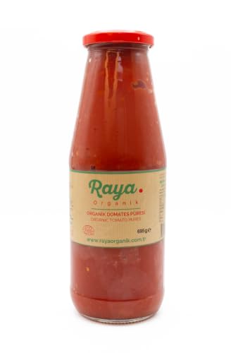 Domates Püresi, 695 g, Cam Şişe, Ecocert Sertifikalı, Yerli Üretim, Katkısız Doğal, Saf Domates, Türkiye Menşei