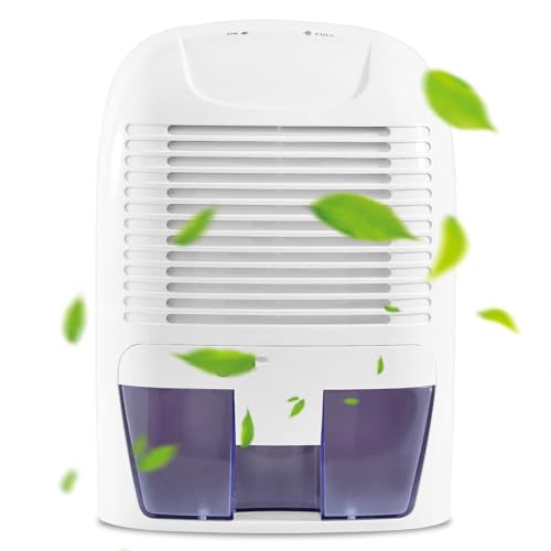 Dehumidifier 1500ml Compact and Portable, Air Dehumidifier with Ultra Quiet Technology for Home, Bedroom, Kitchen, Office, Garage, Caravan & Basement, Small Dehumidifier for Damp, Mould, Moisture