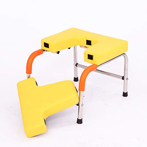 CuteLife Upside Down Chair Inversion Chair Non-Mechanical Inverted Artifact Yoga Studio Household Zero-based Inverted Auxiliary Stool (Color : Yellow, Size : 52x44x31cm)
