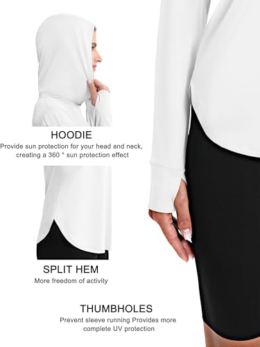 MAGCOMSEN Women's UPF 80+ Sun Protection Hoodie Long Sleeve Hiking Fishing Lightweight UV Rashguard with Thumb Hole4