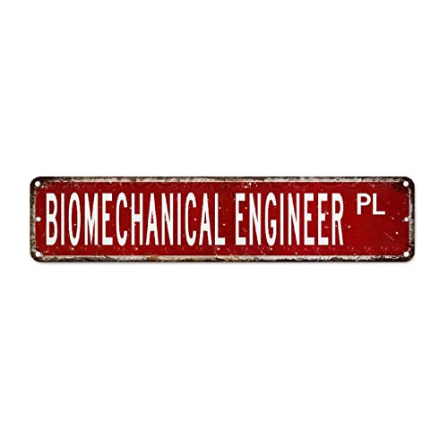 Biomechanischer Ingenieur Retro Metallschild Blechschild Straßenschild Biomechanischer Ingenieur Geschenk Metallschild Eisen Malerei Home Qualität Beruf Schild Hängend Neuheit Schild Dekor für Küche