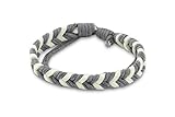 Dowling Brothers Cotton Rope Cord Handmade Minimal Chevron Bracelet (Gray & White)