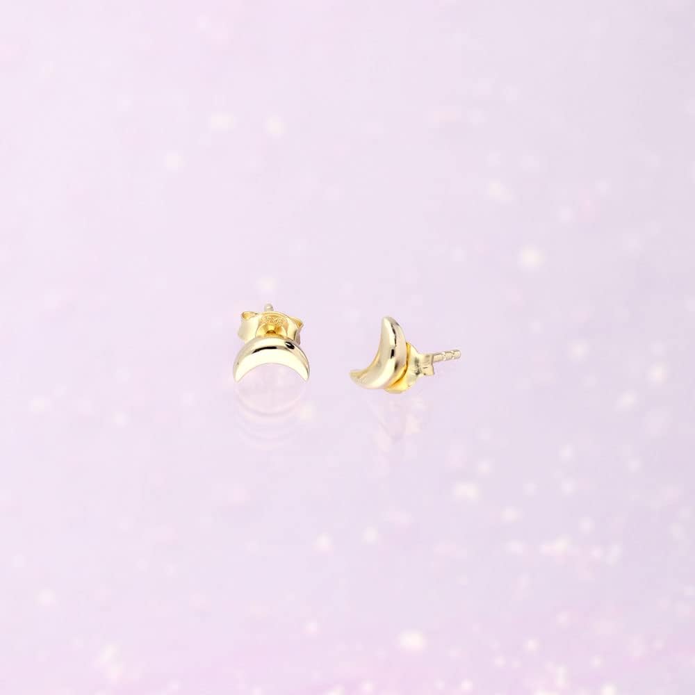 BERRICLE Sterling Silver Helix Cartilage Stud Earrings for Women - Ball Bead, Crescent Moon, Cross, Love Knot, Square Designs