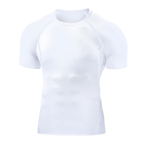 Towintec Camiseta Compresión Hombre Entrenamiento Deportes Manga Corta Camiseta Ciclismo Atlético Camisetas interiors Secado Rápido Tops Mallas Transpirables Base Deportiva de Gimnasio