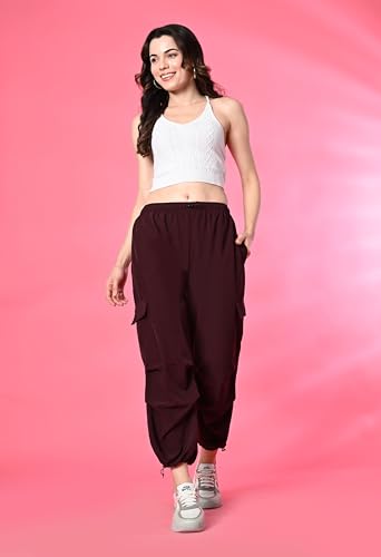 Image of FUNDAY FASHION Women's Regular Fit Mid Rise Solid Lycra Blend Trousers