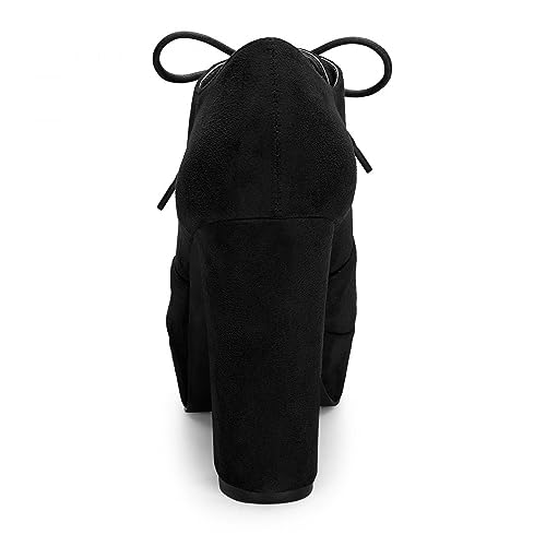 Allegra K Women's Platform Chunky Heel Lace Up Booties4