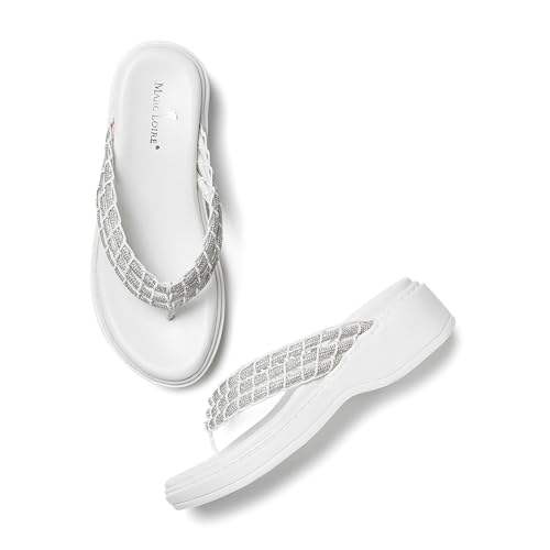 Image of Marc Loire Women's Embellished Slip-On Platform Heel Fashion Sandal for All Occasion