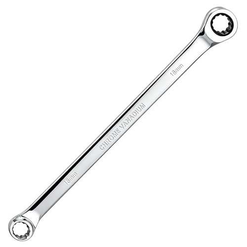 Image of TIBOO DAY Extra Long Ratcheting Spanner 18mm Metric Double Box End Spanner