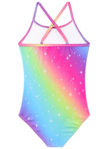 Image of Girls Swimsuit One Piece Bathing Suit with Adjustable Straps Cute Little Kids Swimming Suits Beach Swimwear 4T-12