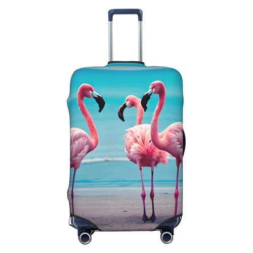 Flamingo Beach Print Luggage Suitcase Cover Protector Luggage Washable Covers With Concealed Zipper