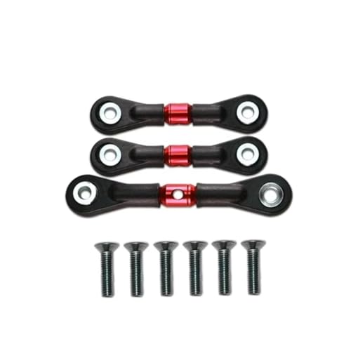 Rc Special Connecting Rod for Tamiya for TT-02 TT-02T TT02T 1/10 3pcs Steering Link Rod Servo Rod RC Car Tracked Vehicles Parts and Accessories Upgrades Replacement Use(Red)