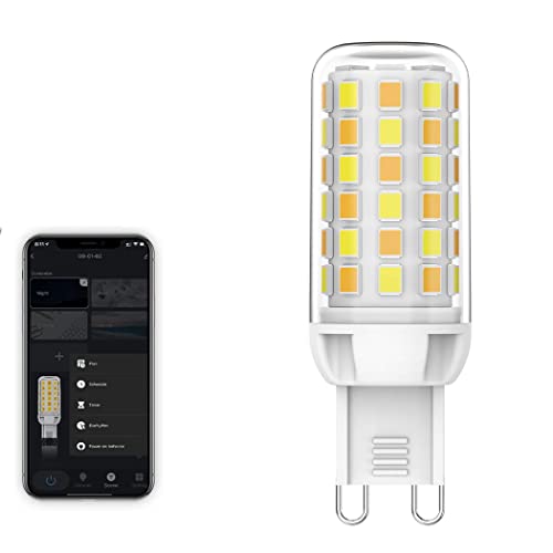 UIHECTA Lampadina LED G9, Lampadina LED WiFi Smart G9 Dimmerabile Bianco Freddo e Caldo con Alexa, Lampadina Alogena 3W 320 Lumen Equivalente a 40W G9 con Controllo Vocale AC 220V-240V