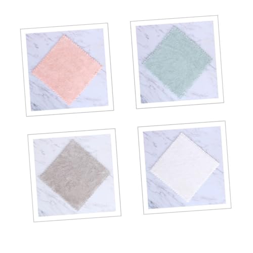 EPIGEIST 4 Piezas Paños de Cocina de Coral Absorbentes Suaves y Gruesos Toallas para Lavar Platos Ollas y Utensilios Secado Rápido Pelusa Colores Surtidos