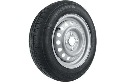 UNITRAILER Roue complète de remorque 13 – Pneu 155/70 R13 74N – Jante acier 4x130 ET20 – Charge max 375kg – Haute stabilité et sécurité de conduite