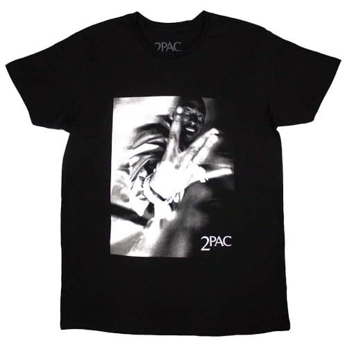 T-shirt Tupac Rock Off en jersey doux col rond imprimé Fingers