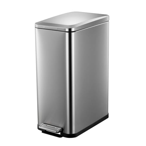 Caneca de Basura Rectangular de Acero Inoxidable 50L