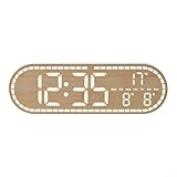 Orologio digitale dell'esposizione di LED con il calendario e l'allarme del monitoraggio della temperatura interna nel disegno realistico del PVC del grano del legno (A)