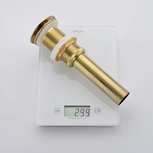 GORDEE Bathroom Faucet Vessel Sink Lavatory Vanity Pop Up Sink Plumbing Stopper Without Overflow, Fit for US Standard Drain Hole(1.57-1.9 inches), Brushed Gold