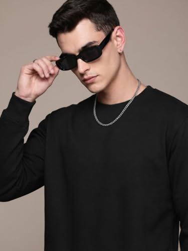 Image of FYLTR Men's Solid Sweatshirt | Regular Fit | Casual Winter Sweatshirt for Men