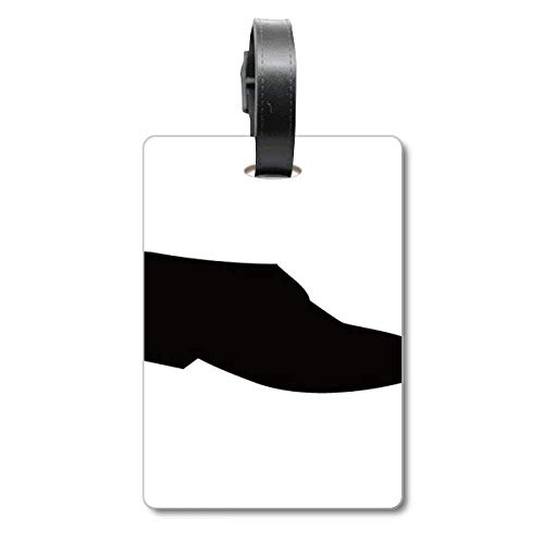 Étiquette d'identification homme en cuir noir, idée cadeau élégante