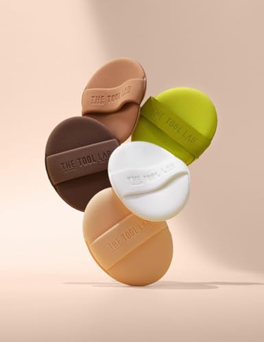 THE TOOL LAB Long-lasting Tension Puff (Glow type, Round) - Korean Olive Young Makeup Puff Sponge for Liquid Foundation Cushion Shading Blusher, 100% Pure Rubycell for Moisterizing Fitting - 2.1 inch - Image 11